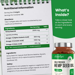 Hemp Seed Oil - 2000mg - 210 Softgels