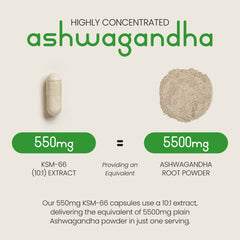 Organic KSM-66 Ashwagandha 550mg with Black Pepper