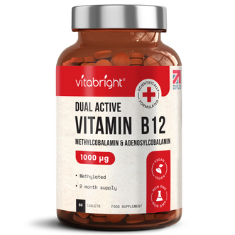 Dual Active Vitamin B12 - 60 Vegan Tablets