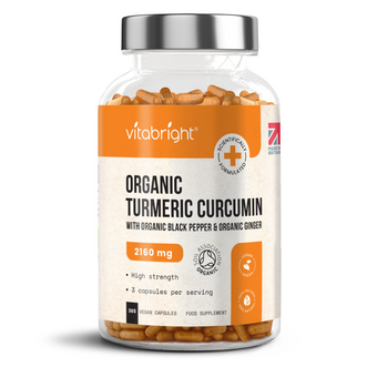 Organic Turmeric Curcumin 2160mg with Organic Black Pepper & Organic Ginger Capsules